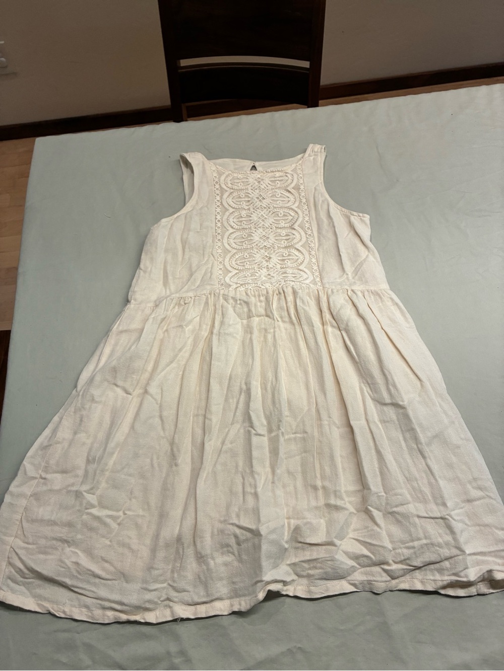 Old Navy Cream Sleeveless Eyelet Front Dress